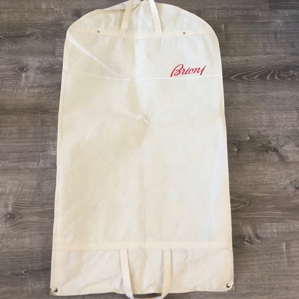 Brioni Beige "Brioni" Logo Garment Travel Suit Hang Bag